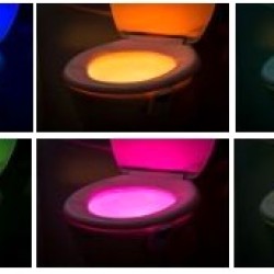 Lampa LED multicolora cu senzor pentru WC Lampa LED multicolora cu senzor pentru WC